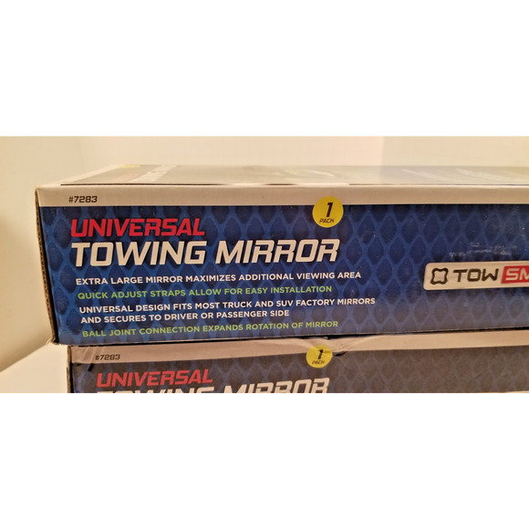 2- Pack Universal Towing Mirrors Tow Smart Extra Large Mirror Adjustable Straps - Picture 6 of 8